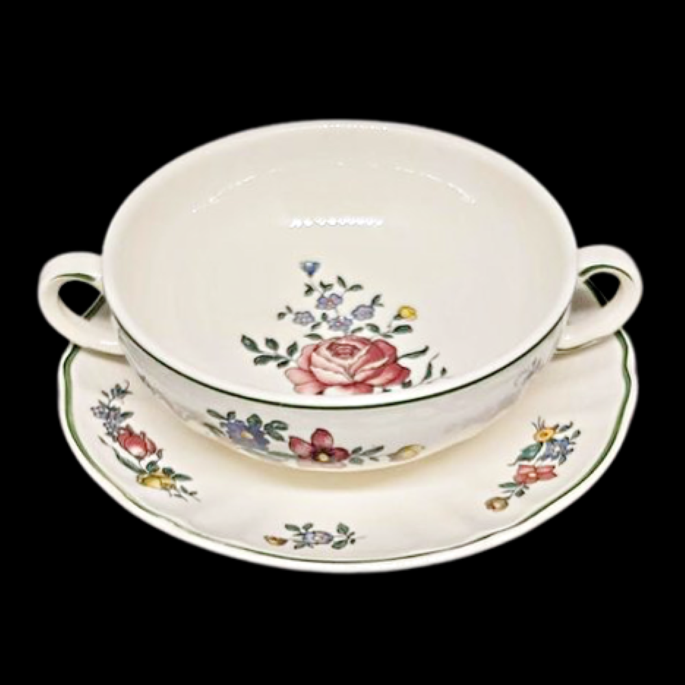Villeroy & Boch Alt Strassburg: Suppentasse mit Unterteller - Rose (senkrecht) Villeroy & Boch (7120867000457)