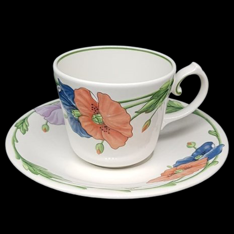 Villeroy & Boch Amapola: Jumbotasse / Frühstückstasse / Tasse XL mit Unterteller Villeroy & Boch (7120909566089)
