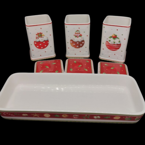 Villeroy & Boch Winter Bakery Delight: drei Marmeladedosen mit Tablett Villeroy & Boch (7120984998025)