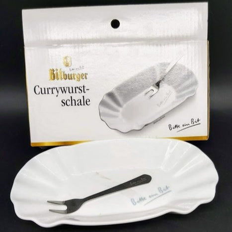 Bitburger Currywurstschale aus Porzellan mit Piekser - neu und OVP Porzellanladen.online (7120915890313)