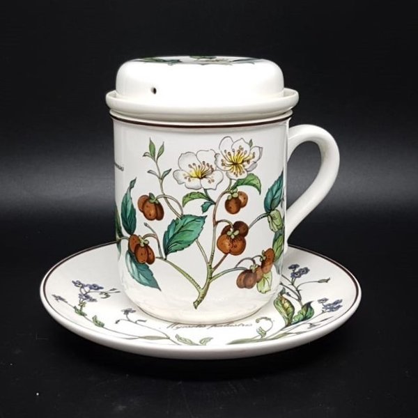 Villeroy & Boch Botanica: Henkelbecher / Kaffeebecher mit Unterteller, Sieb & Deckel Villeroy & Boch (7121027727497)