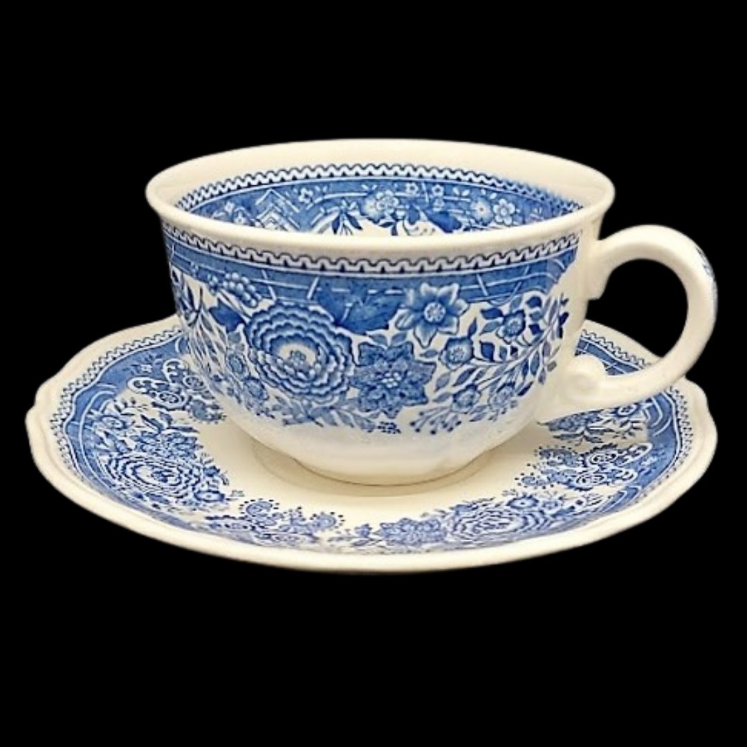 Villeroy & Boch Burgenland blau: Jumbotasse / große Tasse XL mit Unterteller Villeroy & Boch (7120782491785)