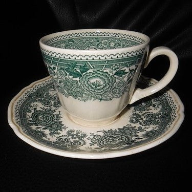 Villeroy & Boch Burgenland grün: Kaffeetasse / Tasse mit Unterteller Villeroy & Boch (7120779968649)