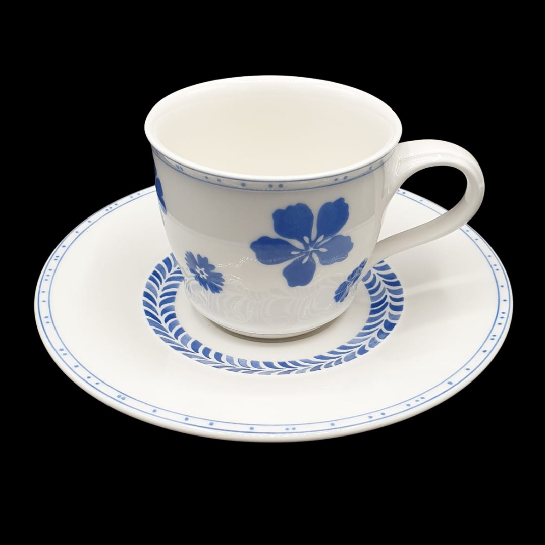Villeroy & Boch Farmhouse Touch Blueflowers: Kaffeetasse / Tasse mit Unterteller Villeroy & Boch (7121073504393)