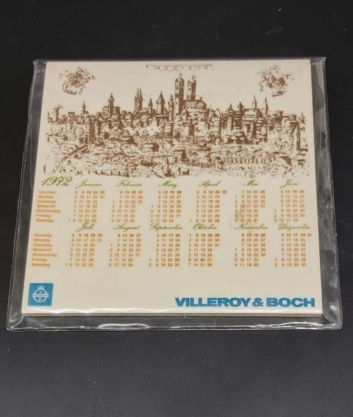 Villeroy & Boch alt: Fliese / Kachel / Untersetzer Kalender 1972 Villeroy & Boch (7121010393225)