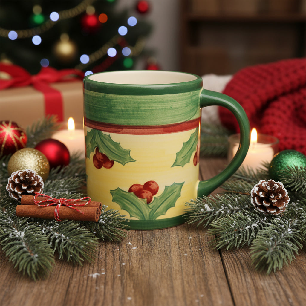 Villeroy & Boch Merry Winter: Kaffeebecher / Henkelbecher / hohe Kaffeetasse Zweig Porzellanladen.online (7120806969481)