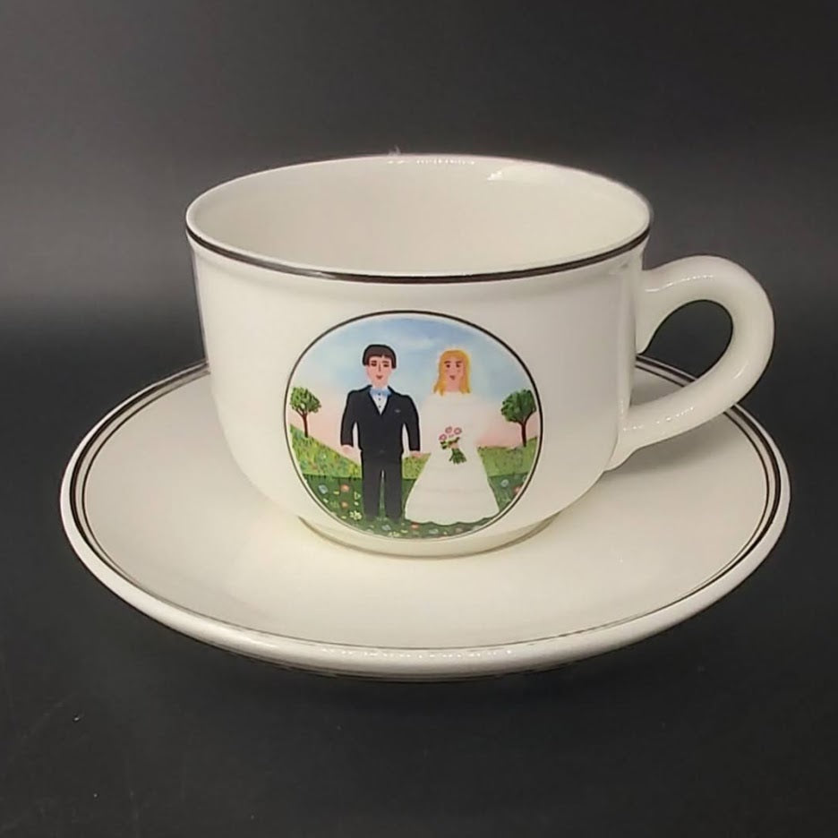 Villeroy & Boch Naif Wedding: Tasse / Teetasse / Kaffeetasse mit Unterteller Hochzeit - neu Villeroy & Boch (7120739270793)