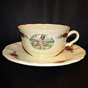 Sarreguemines Obernai France: Jumbotasse / Tasse XXL mit Unterteller Porzellanladen.online (7120714596489)