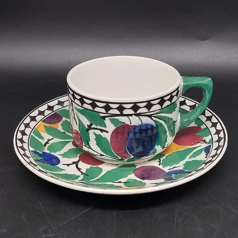 Villeroy & Boch Wallerfangen Pflaumendekor: Kaffeetasse / Tasse mit Unterteller Villeroy & Boch (7121063280777)
