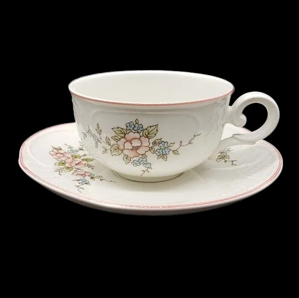 Villeroy & Boch Rosette: Teetasse / Tasse mit Unterteller Villeroy & Boch (7120780656777)
