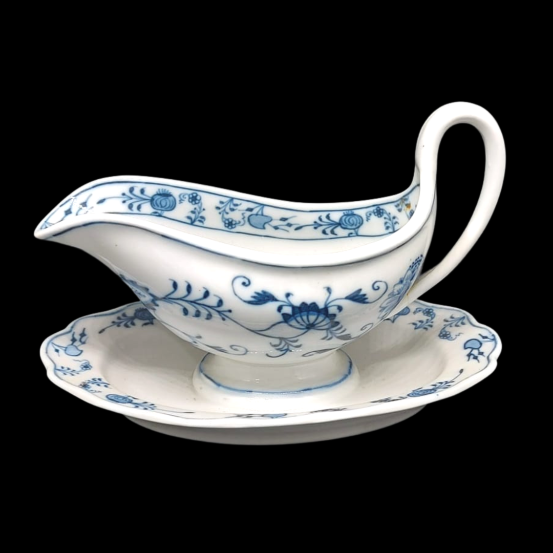 Stadt Meissen Zwiebelmuster: Sauciere / Soßenschüssel, einteilig Hutschenreuther (7120796975241)