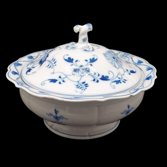 Stadt Meissen Zwiebelmuster: Terrine / Ragoutschüssel, rund Hutschenreuther (7120797073545)