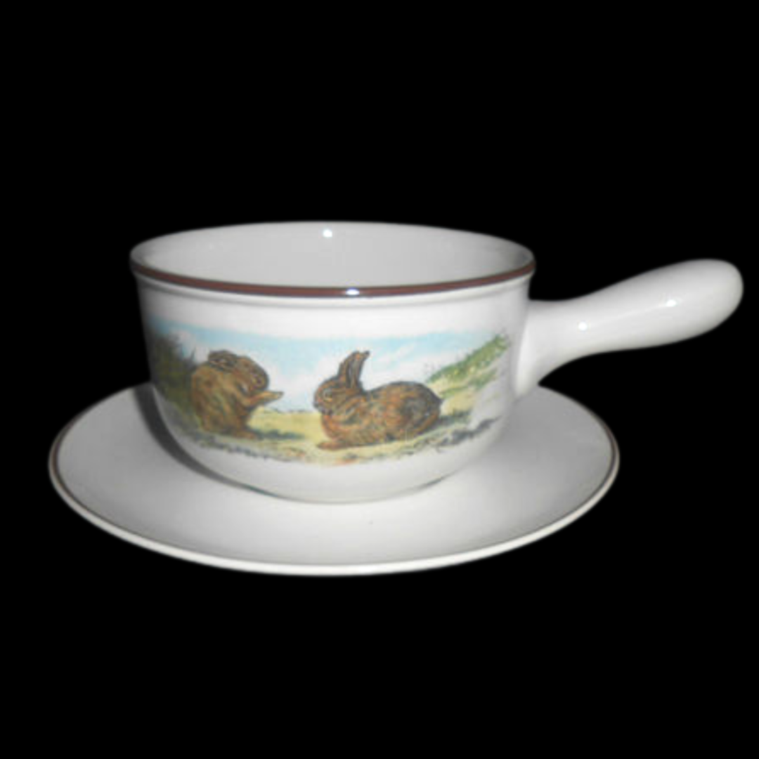 Villeroy & Boch Fontainebleau: Stielpfännchen / Griffschale mit Unterteller Villeroy & Boch (7120868671625)