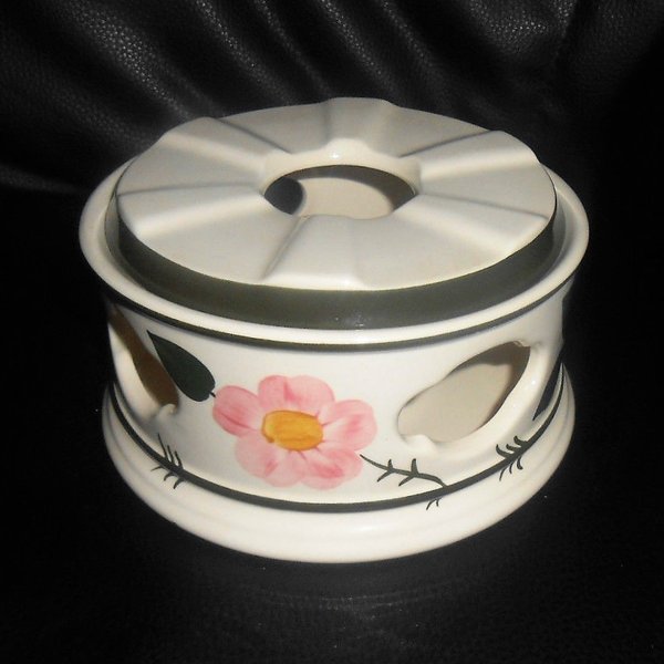 Villeroy & Boch Wildrose: Stövchen / Rechaud, zweiteilig - grüner Rand Villeroy & Boch (7120759619721)