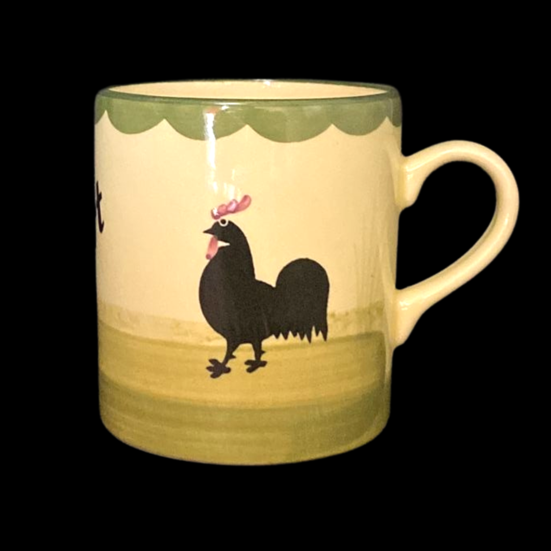 Zeller Keramik Hahn und Henne: Kaffeebecher / Henkelbecher mit Namen "Kurt" Zeller Keramik (7120902422665)
