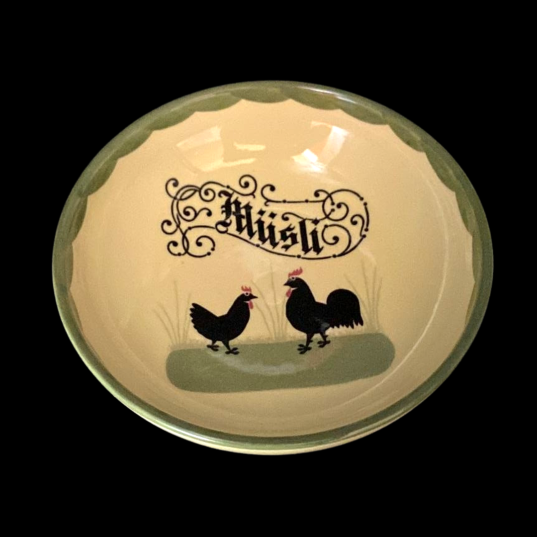 Zeller Keramik Hahn und Henne: Müslischale / Schale "Müsli" Zeller Keramik (7120902389897)