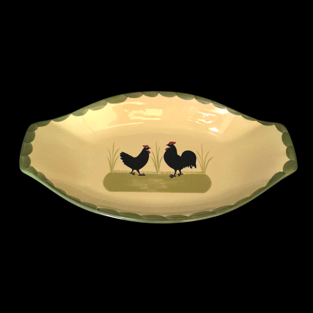 Zeller Keramik Hahn und Henne: Brotkorb / Platte / Schale Zeller Keramik (7120757850249)