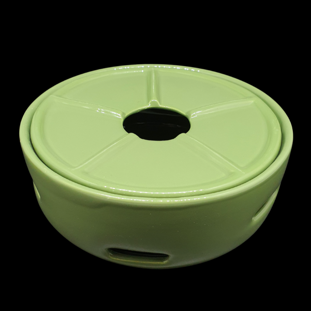 Zeller Keramik Hahn und Henne: Stövchen / Rechaud, grün Porzellanladen.online (7120785178761)