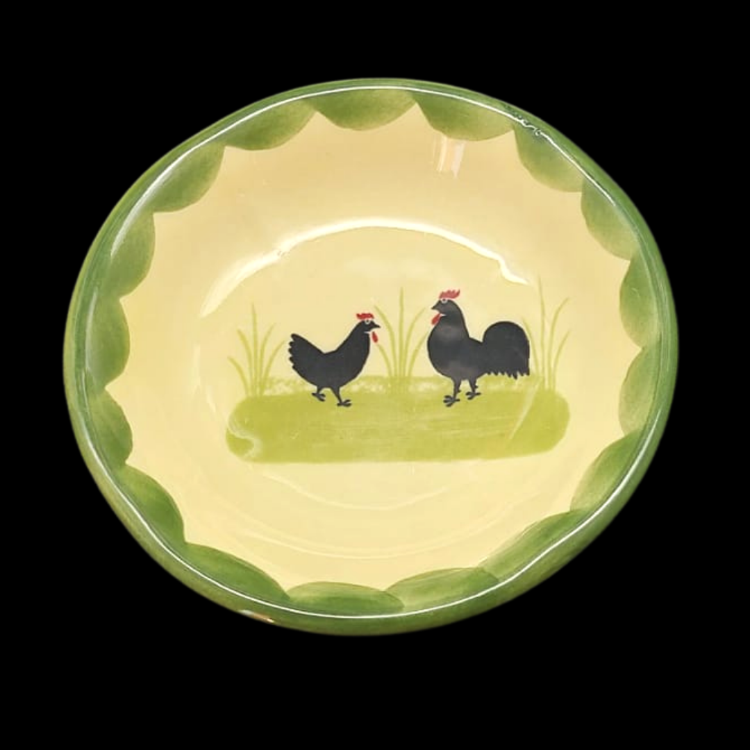Zeller Keramik Hahn und Henne: Teebeutelablage / kleines Tellerchen / Zuckerschale Zeller Keramik (7120761389193)