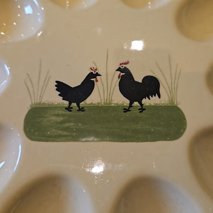 Zeller Keramik Hahn und Henne: Eierteller / Eierplatte / Servierteller