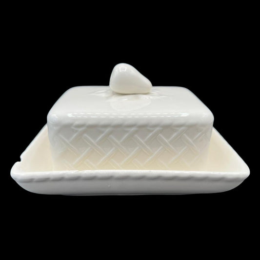 Villeroy & Boch Piemont Estivo weiß: Butterdose mit Deckel - siehe Beschreibung