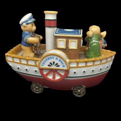 Villeroy & Boch: Schiff / Boot auf Rädern mit Teddys / Bären (8692606861636)