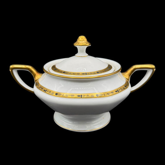 Rosenthal Selb-Bavaria Golddekor Corona: Zuckerdose mit Deckel