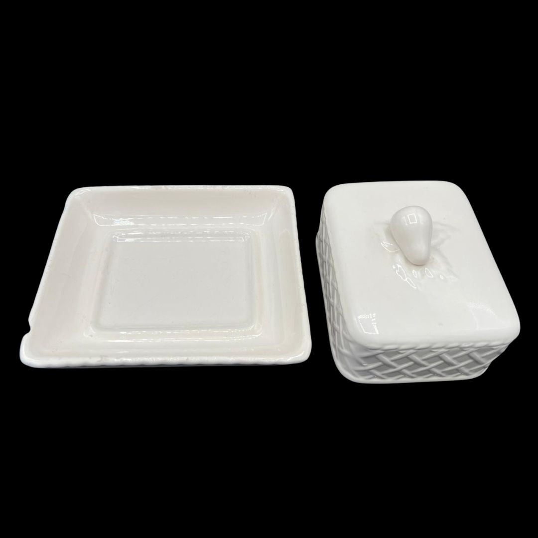 Villeroy & Boch Piemont Estivo weiß: Butterdose mit Deckel - siehe Beschreibung
