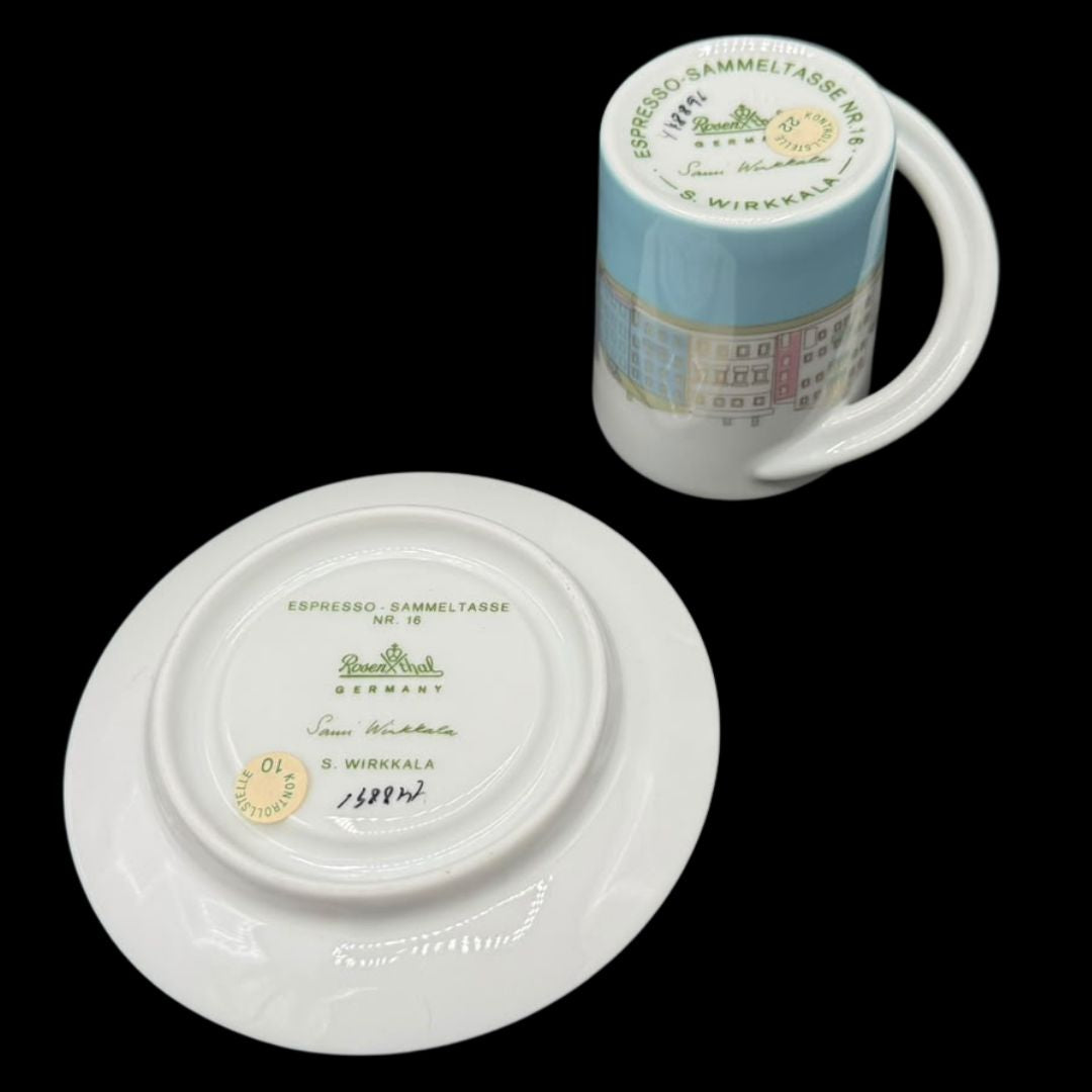 Rosenthal Studio Line Cupola: Mokkatasse / Espressotasse mit Unterteller - Sammeltasse Nr. 16