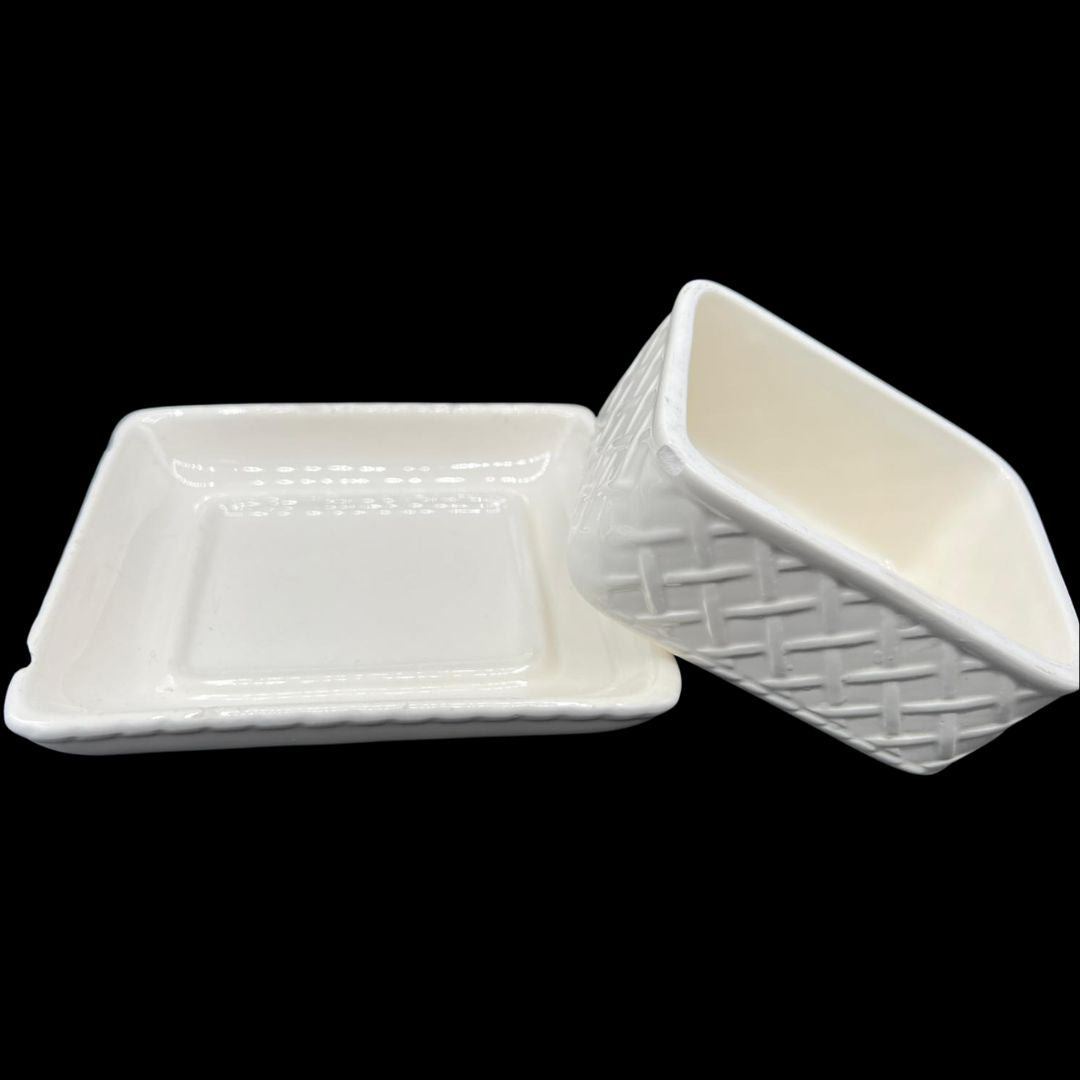 Villeroy & Boch Piemont Estivo weiß: Butterdose mit Deckel - siehe Beschreibung