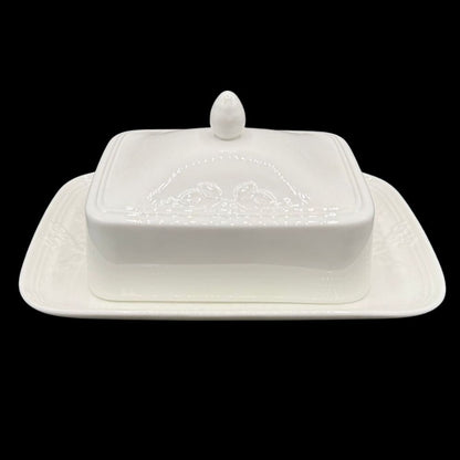 Villeroy & Boch Fiori Weiß: Butterdose, zweiteilig