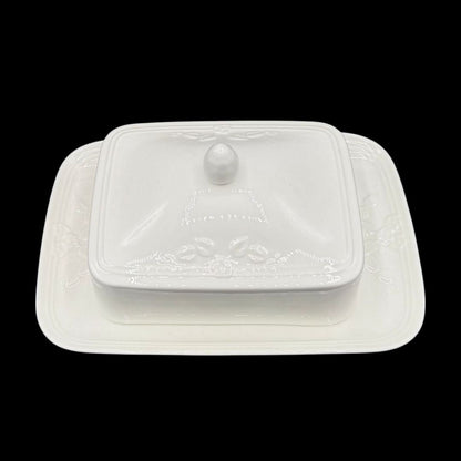 Villeroy & Boch Fiori Weiß: Butterdose, zweiteilig