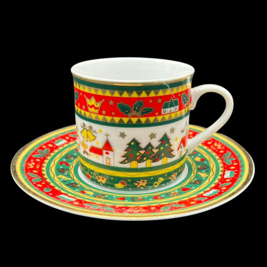 Ahorn Weihnachtsgeschirr: Kaffeetasse / Teetasse / Tasse mit Unterteller
