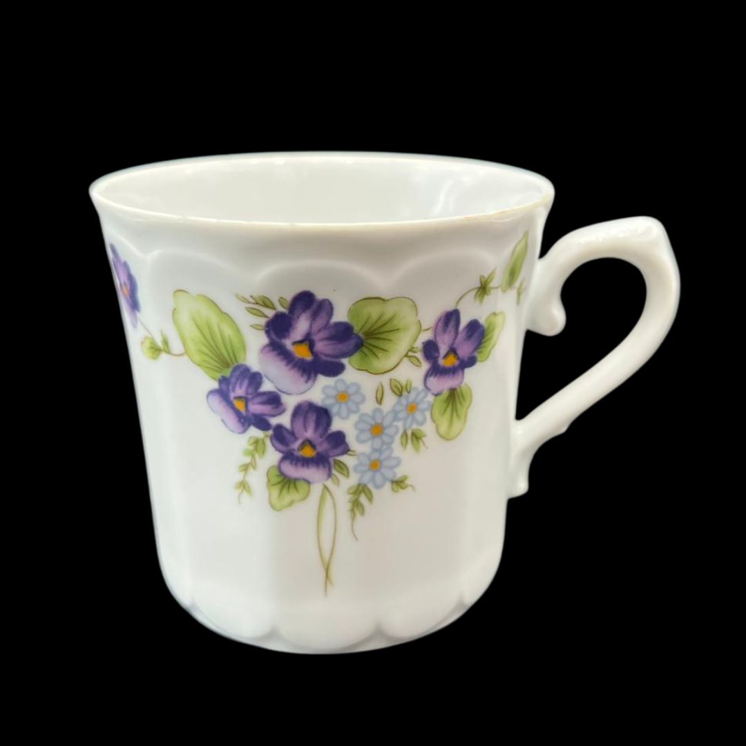 Eschenbach Bayreuth Veilchen: Kaffeetasse / Tasse mit Unterteller