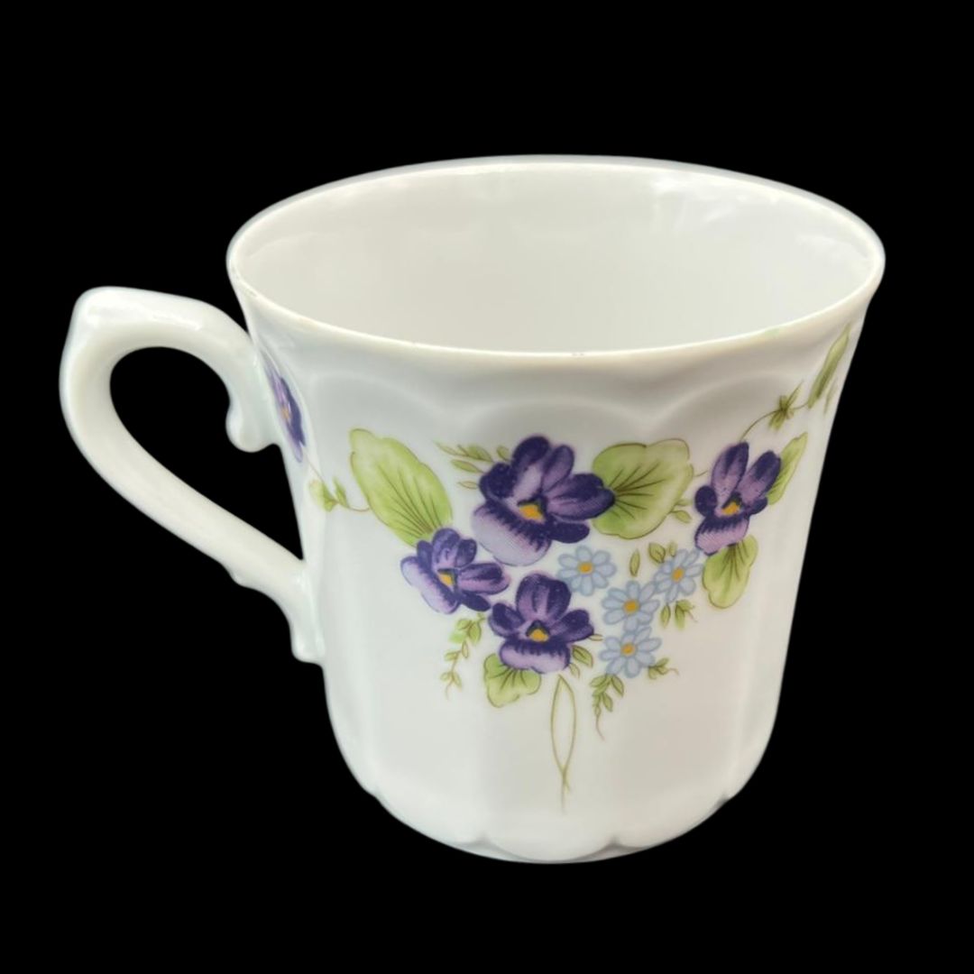 Eschenbach Bayreuth Veilchen: Kaffeetasse / Tasse mit Unterteller
