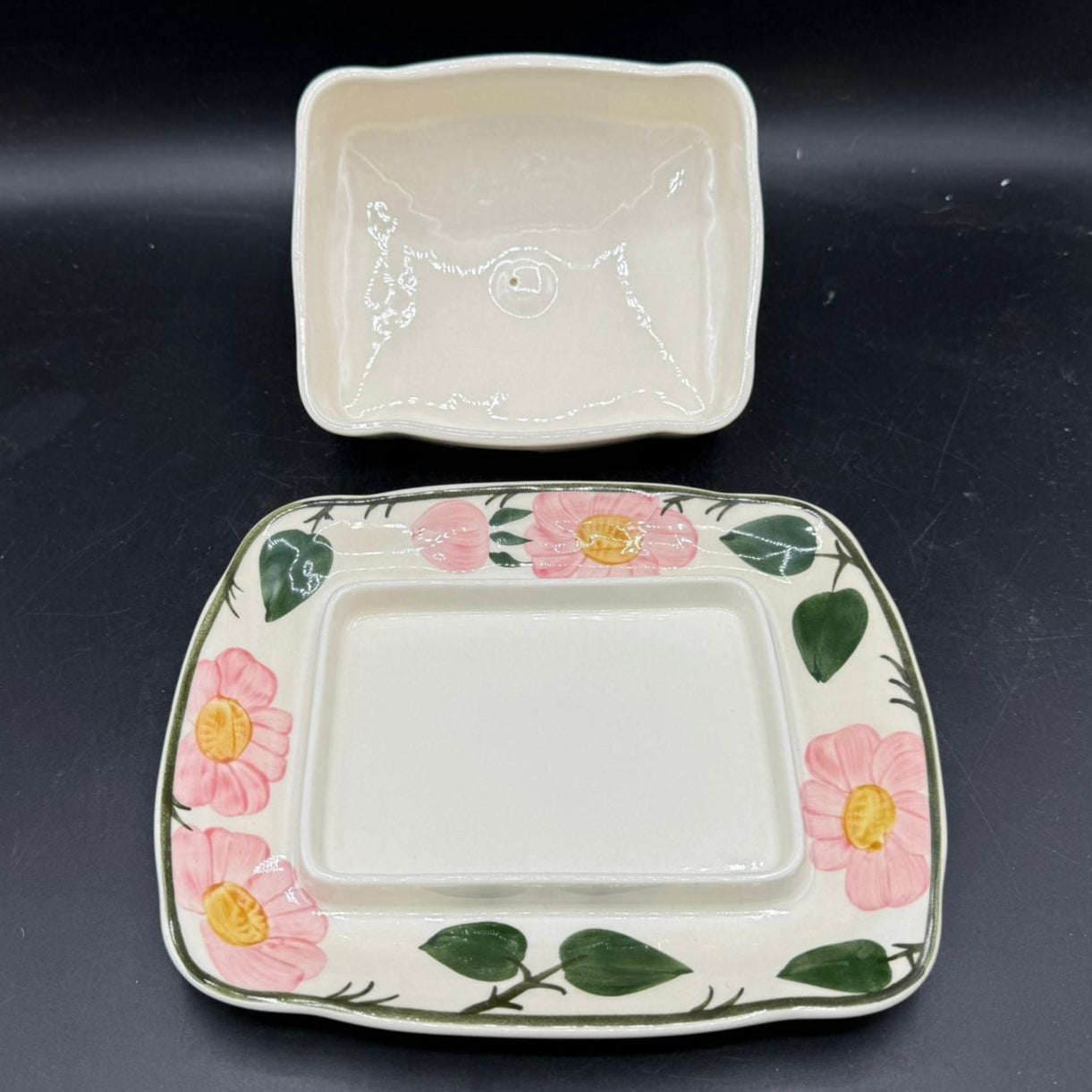 Villeroy & Boch Wildrose: Butterdose, zweiteilig - neu (15236555407684)
