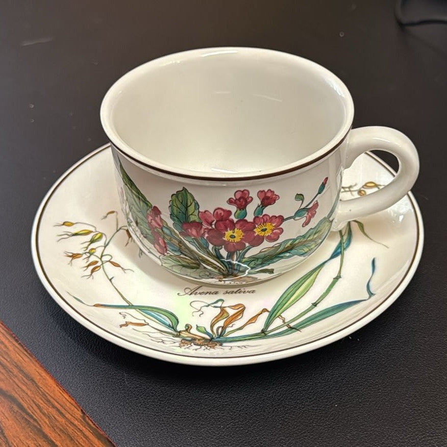 Villeroy & Boch Botanica: Jumbotasse / große Tasse XL mit Unterteller - 10 cm - blauer Stempel (7120884924553)