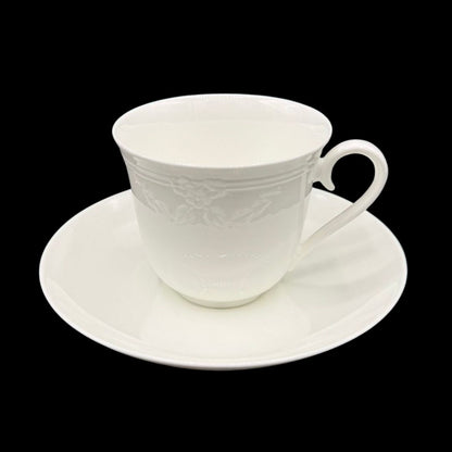 Villeroy & Boch Fiori Weiß: Kaffeetasse / Tasse mit Unterteller