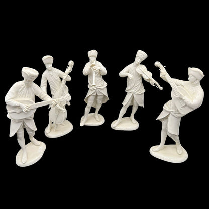 Nymphenburg Porzellanfigurengruppe: fünf Musikanten der Böhmischen bergmännischen Musikkapelle