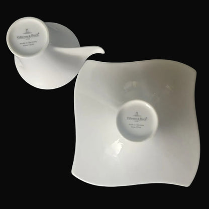 Villeroy & Boch New Wave Premium Platin: Mokkatasse / Espressotasse mit Unterteller