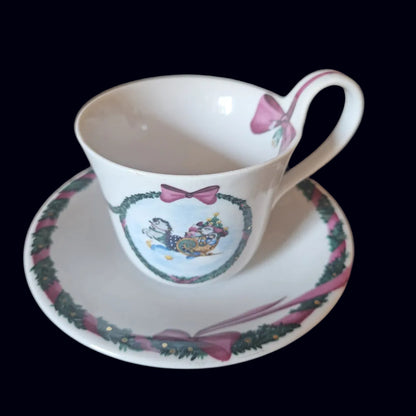 Royal Copenhagen Jingle Bells: Kaffeetasse / Tasse, groß mit Unterteller