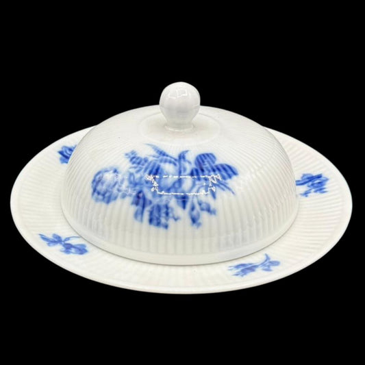 Höchst Residenz Blaue Rose: Butterdose mit Deckel, zweiteilig, rund