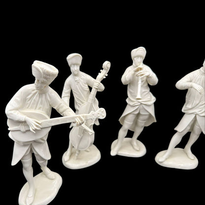 Nymphenburg Porzellanfigurengruppe: fünf Musikanten der Böhmischen bergmännischen Musikkapelle