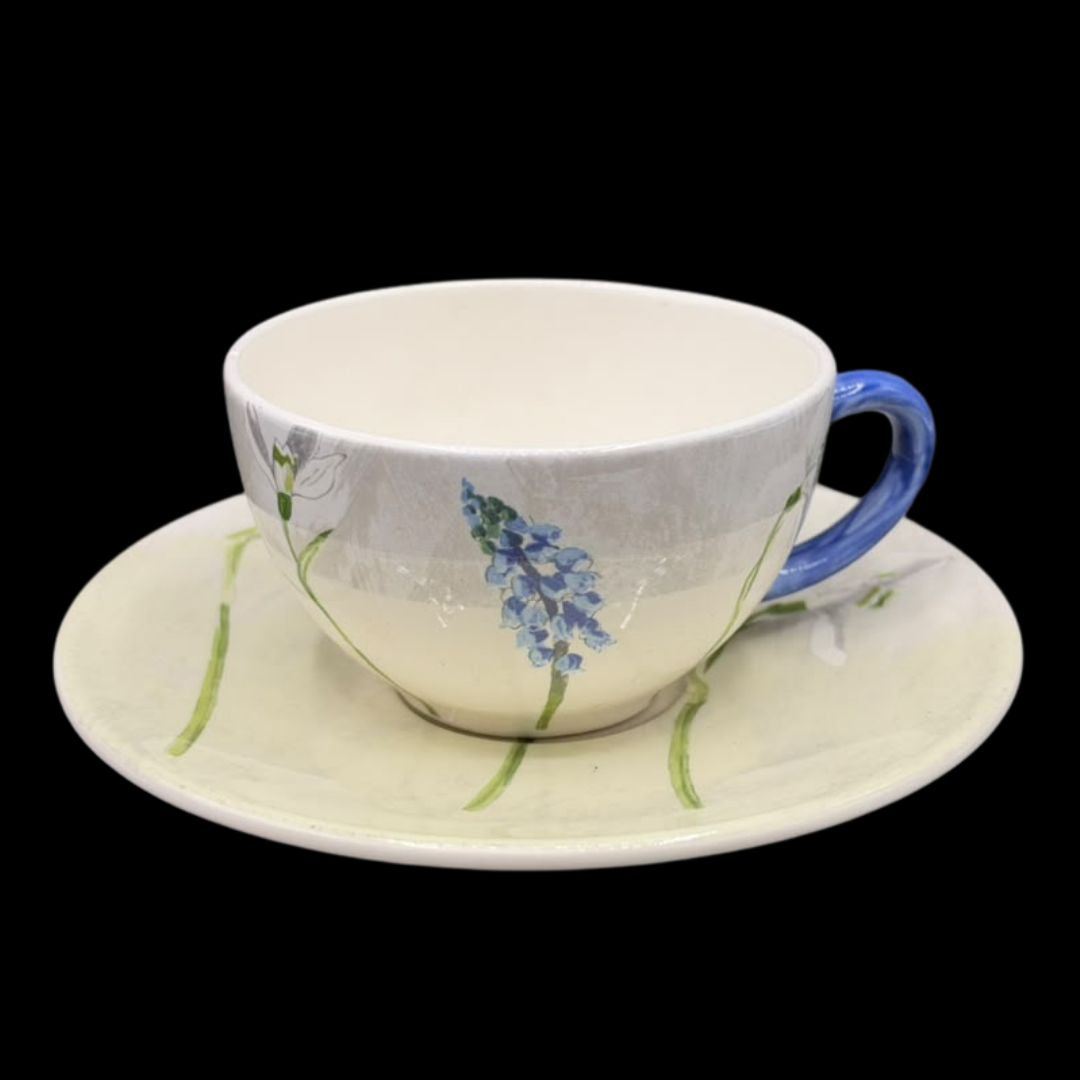 Gien France Alice: Kaffeetasse / Teetasse / Tasse mit Unterteller