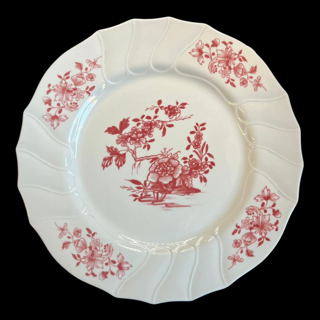 Villeroy & Boch Vieux Bruxelles: Speiseteller / flacher Teller ß rotes Blumenmuster