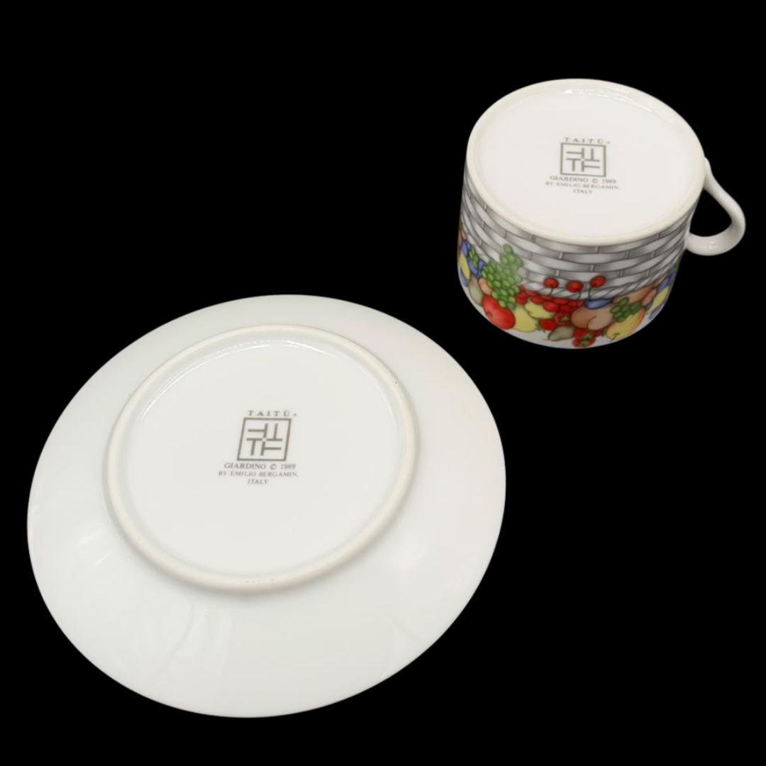 Emilio Bergamin Taitu / Taitù Giardino: Kaffeetasse / Teetasse / Tasse mit Unterteller