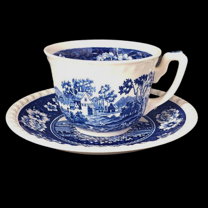 Villeroy & Boch Rusticana blau: Kaffeetasse / Tasse mit Unterteller (7120731078793)