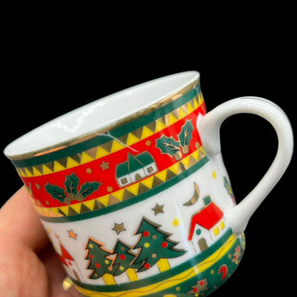 Ahorn Weihnachtsgeschirr: Kaffeetasse / Teetasse / Tasse mit Unterteller