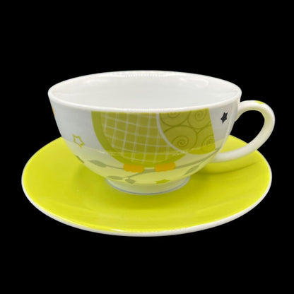 Tea for one / Teekanne mit Tasse und Unterteller - grün mit Eule - neu und unbenutzt