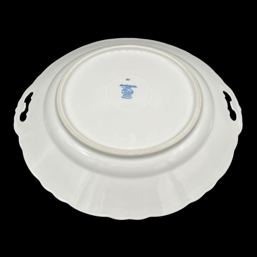 Hutschenreuther Zwiebelmuster: Tortenplatte / Kuchenplatte / runde Platte mit Griffen